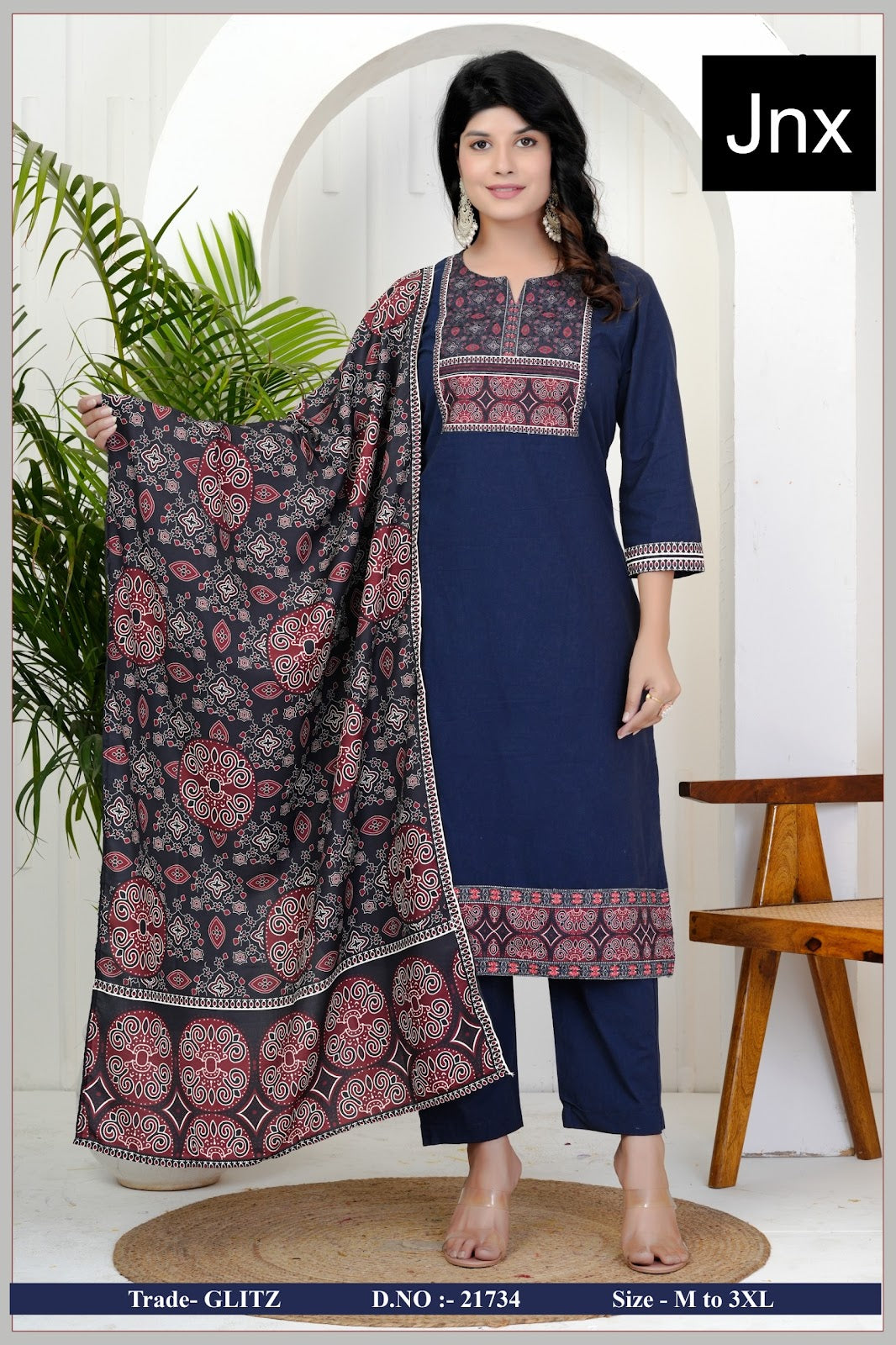 Glitz Jnx Readymade Cotton Pant Suits Supplier