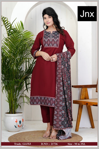 Glitz Jnx Readymade Cotton Pant Suits Supplier