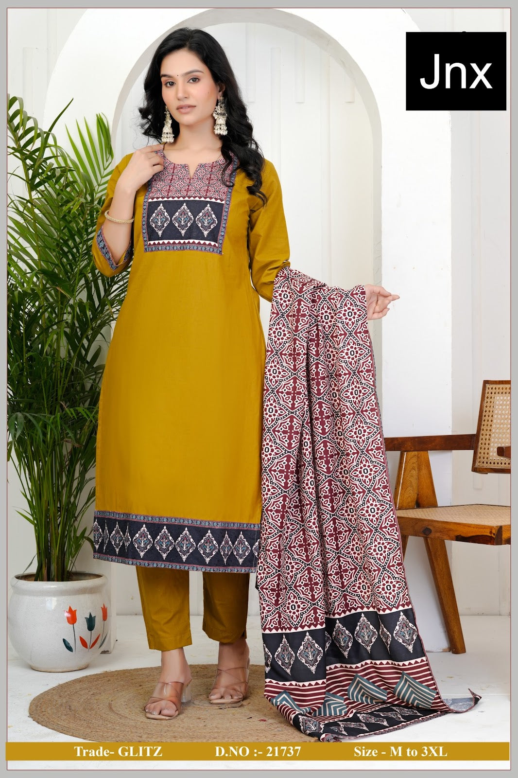 Glitz Jnx Readymade Cotton Pant Suits Supplier