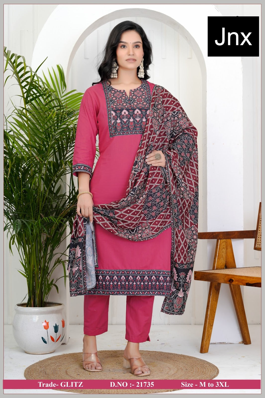 Glitz Jnx Readymade Cotton Pant Suits Supplier