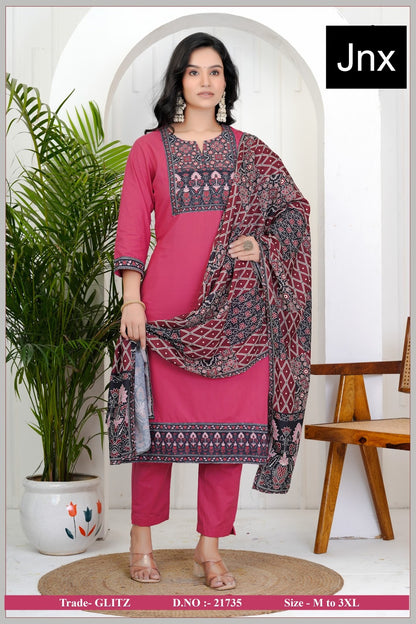 Glitz Jnx Readymade Cotton Pant Suits Supplier
