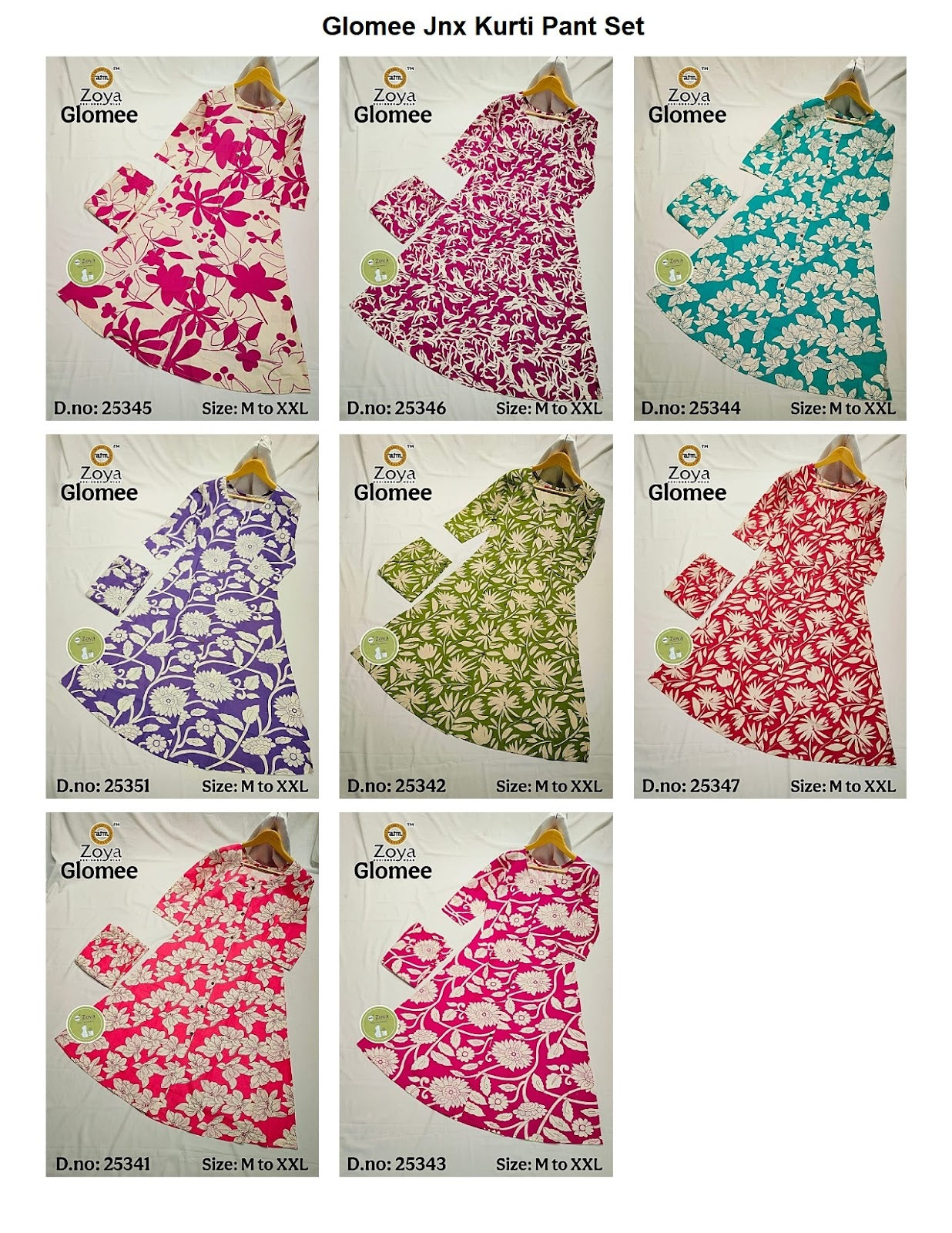 Glomee Jnx Cotton Kurti Pant Set Supplier India