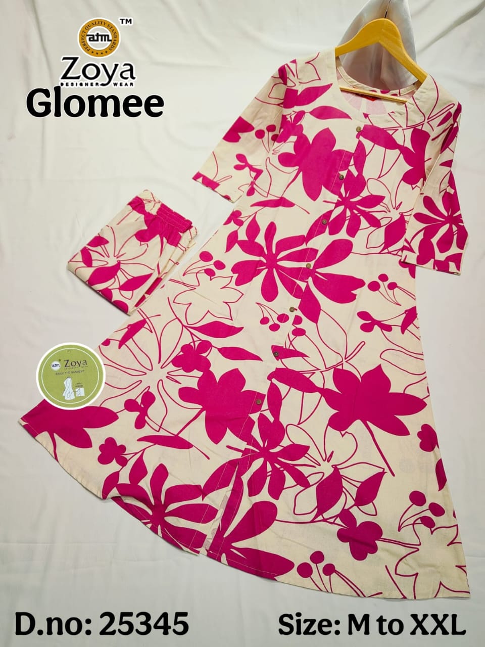 Glomee Jnx Cotton Kurti Pant Set Supplier India