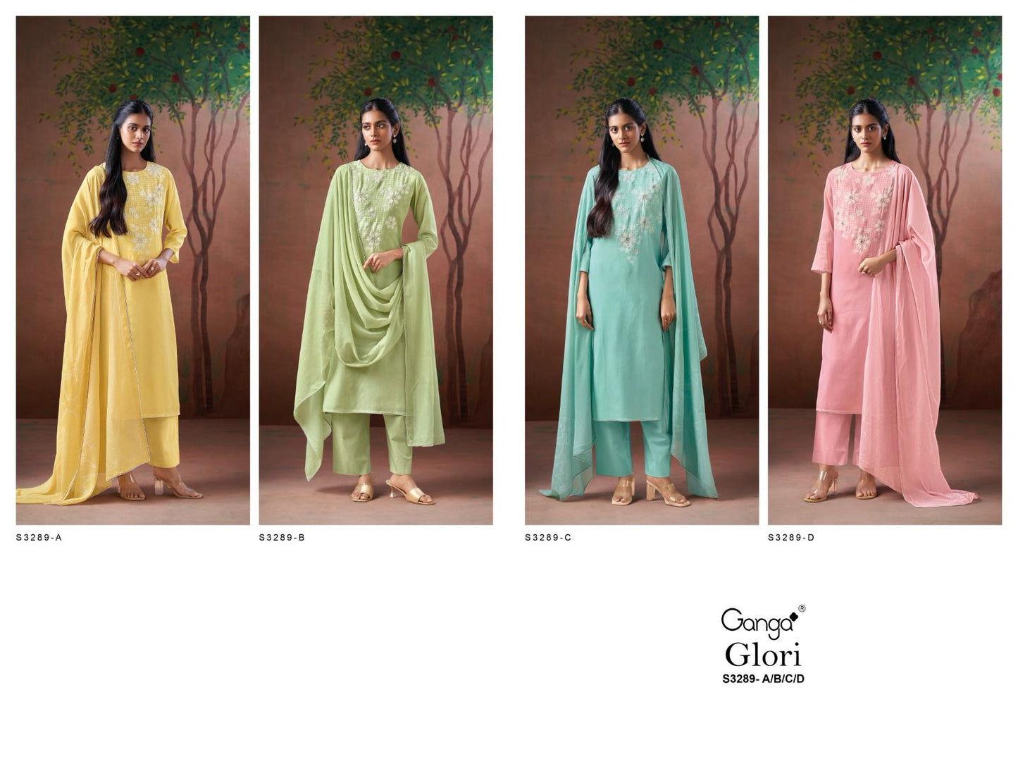 Glori 3289 Ganga Mal Plazzo Style Suits Wholesaler Gujarat