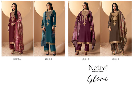 Glori Netra Muslin Plazzo Style Suits Exporter Ahmedabad