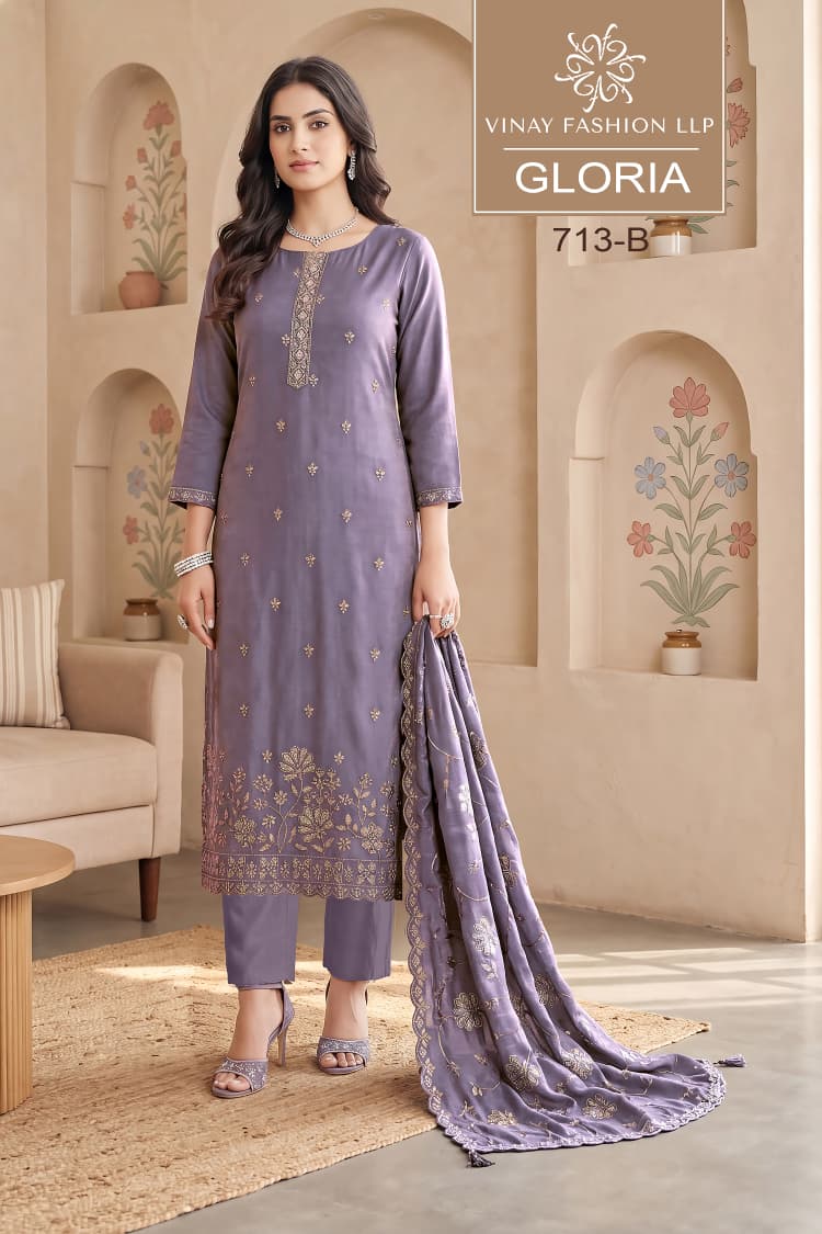 Gloriaa Kuleesh Vinay Fashion Llp Silk Pant Style Suits Exporter