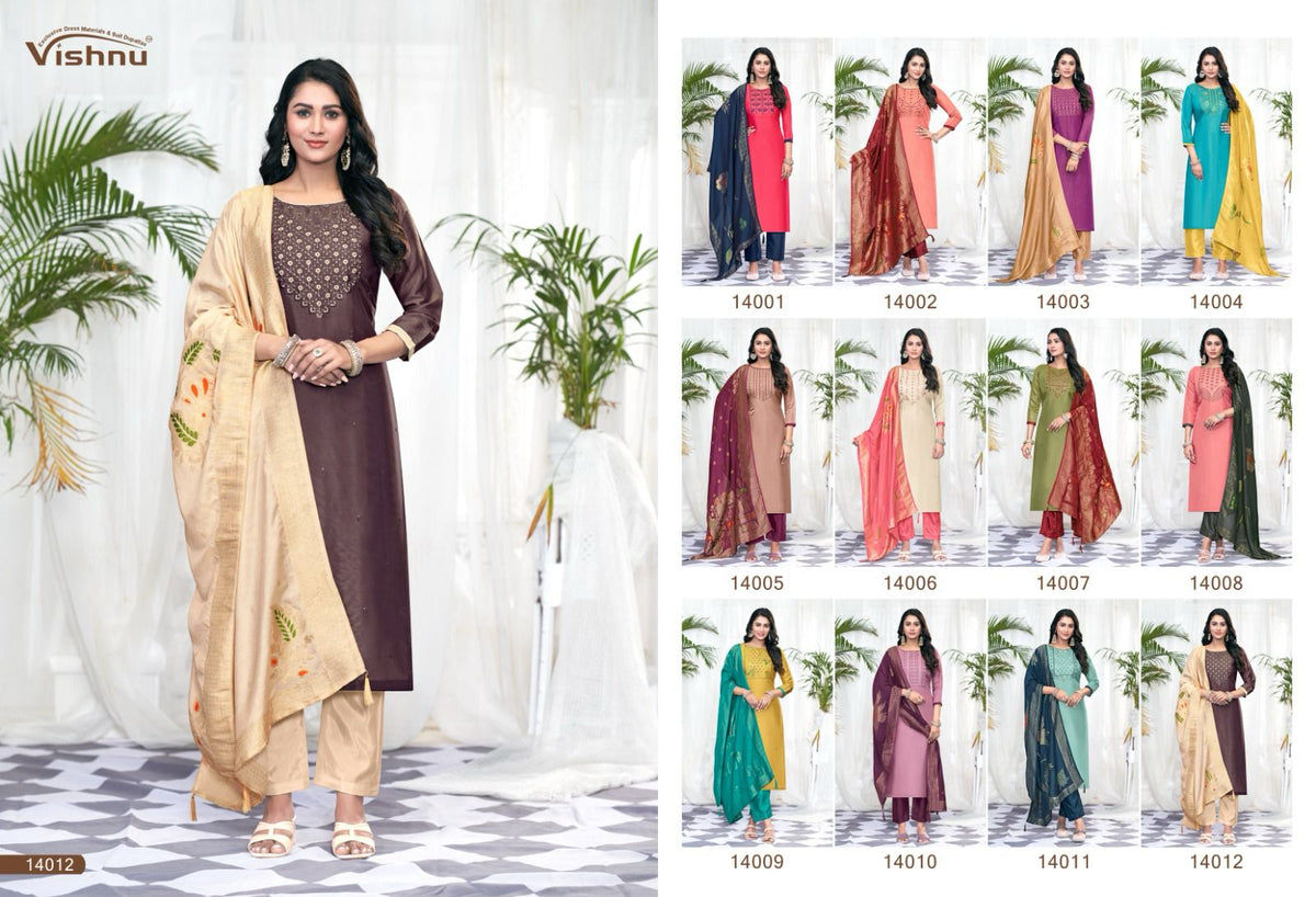 Glorious Vol 2 Vishnu Impex Simmer Pant Style Suits Wholesaler India