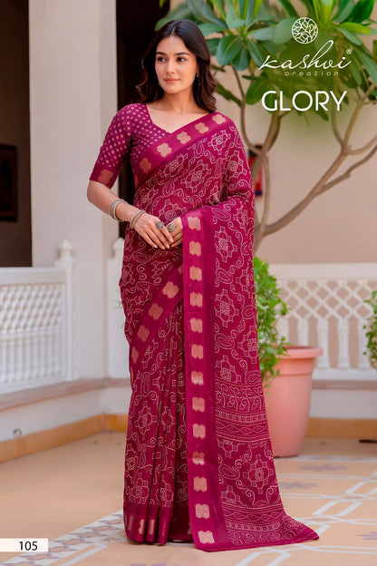 Glory Kashvi Creation Georgette Sarees Wholesale Rate