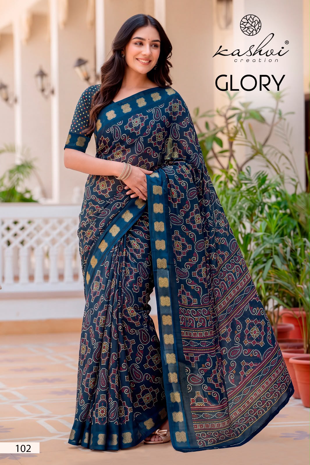 Glory Kashvi Creation Georgette Sarees Wholesale Rate