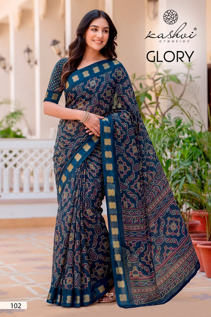 Glory Kashvi Creation Georgette Sarees Wholesale Rate