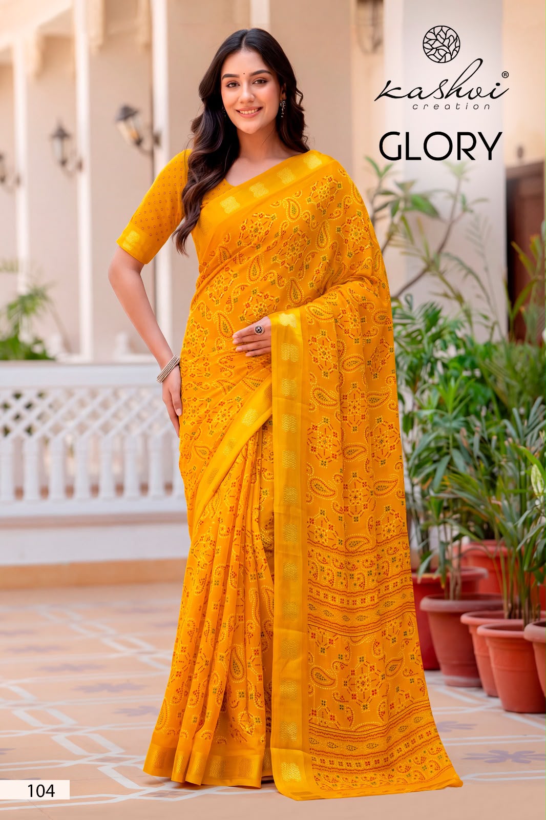 Glory Kashvi Creation Georgette Sarees Wholesale Rate