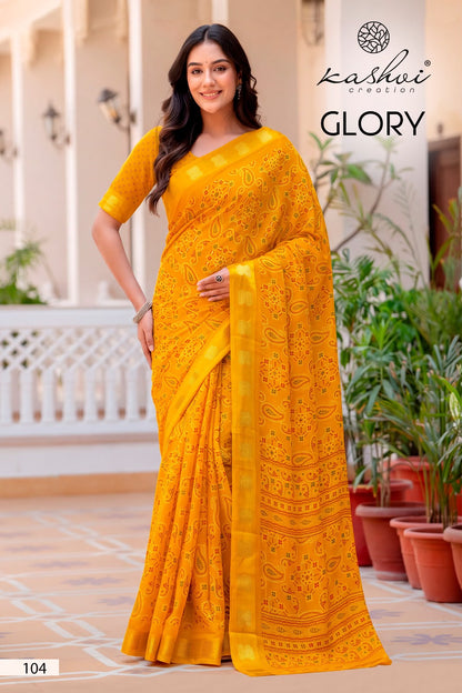 Glory Kashvi Creation Georgette Sarees Wholesale Rate