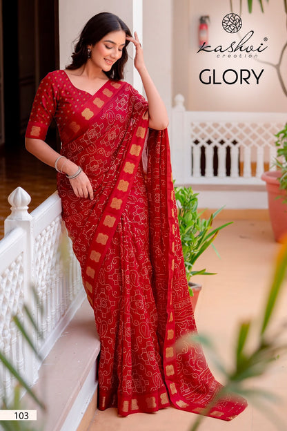 Glory Kashvi Creation Georgette Sarees Wholesale Rate