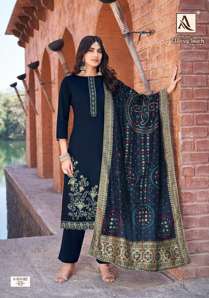 Glossy Touch Edition 4 Alok Pure Zam Karachi Salwar Suits Manufacturer Gujarat