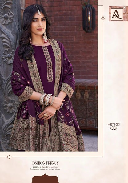 Glossy Touch Edition 4 Alok Pure Zam Karachi Salwar Suits Manufacturer Gujarat