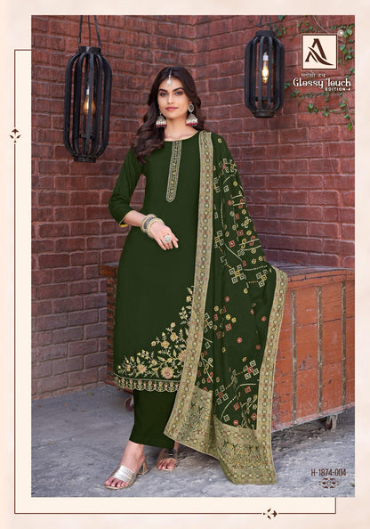 Glossy Touch Edition 4 Alok Pure Zam Karachi Salwar Suits Manufacturer Gujarat