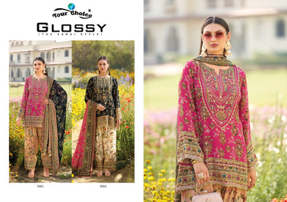 Glossy Your Choice Chinnon Pakistani Readymade Suits Wholesaler Ahmedabad