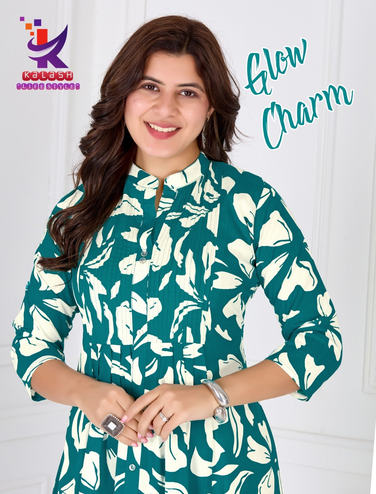 Glow Charm Mlm Kalash Lifestyle Rayon 17Kg Anarkali Kurtis Supplier Ahmedabad