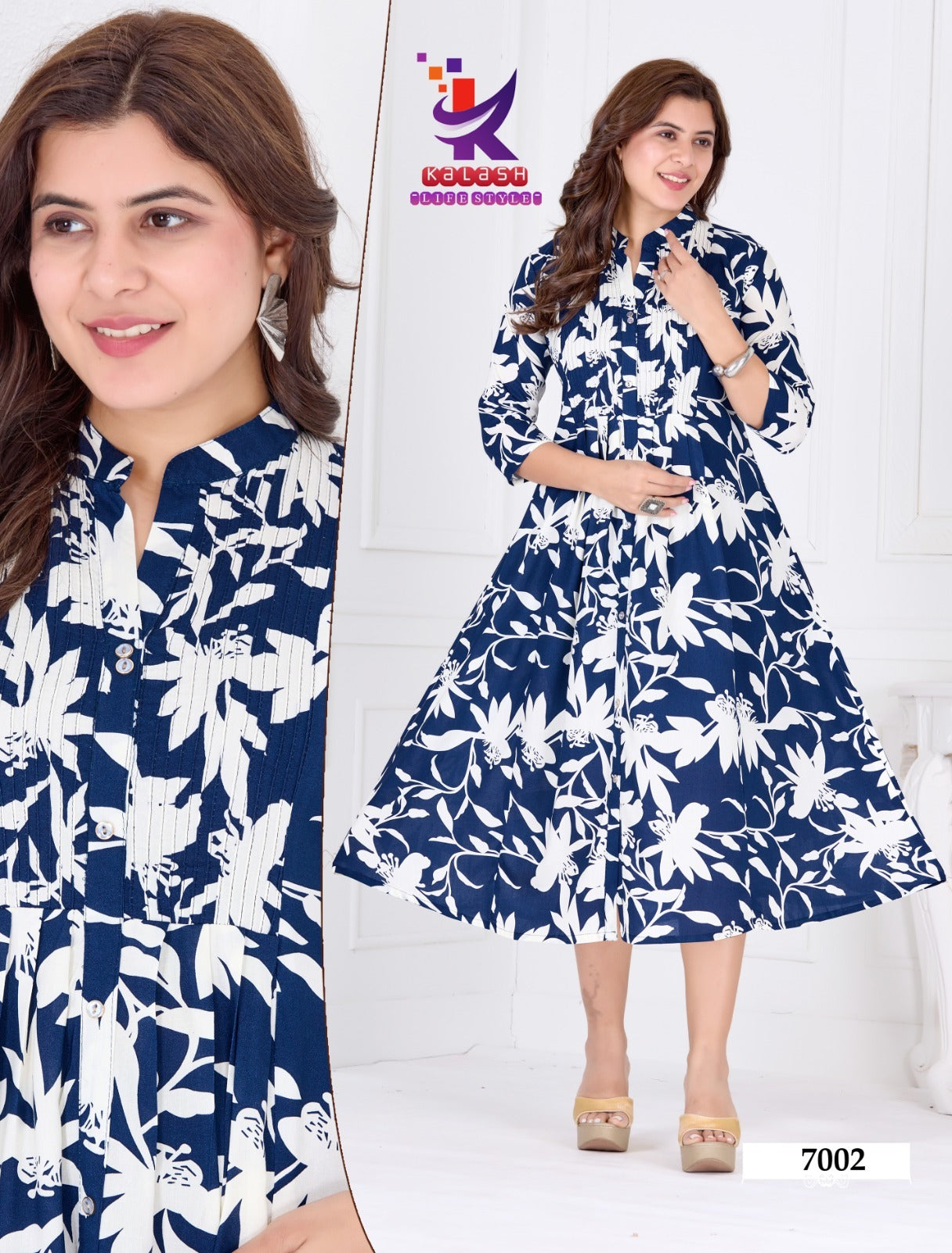 Glow Charm Mlm Kalash Lifestyle Rayon 17Kg Anarkali Kurtis Supplier Ahmedabad