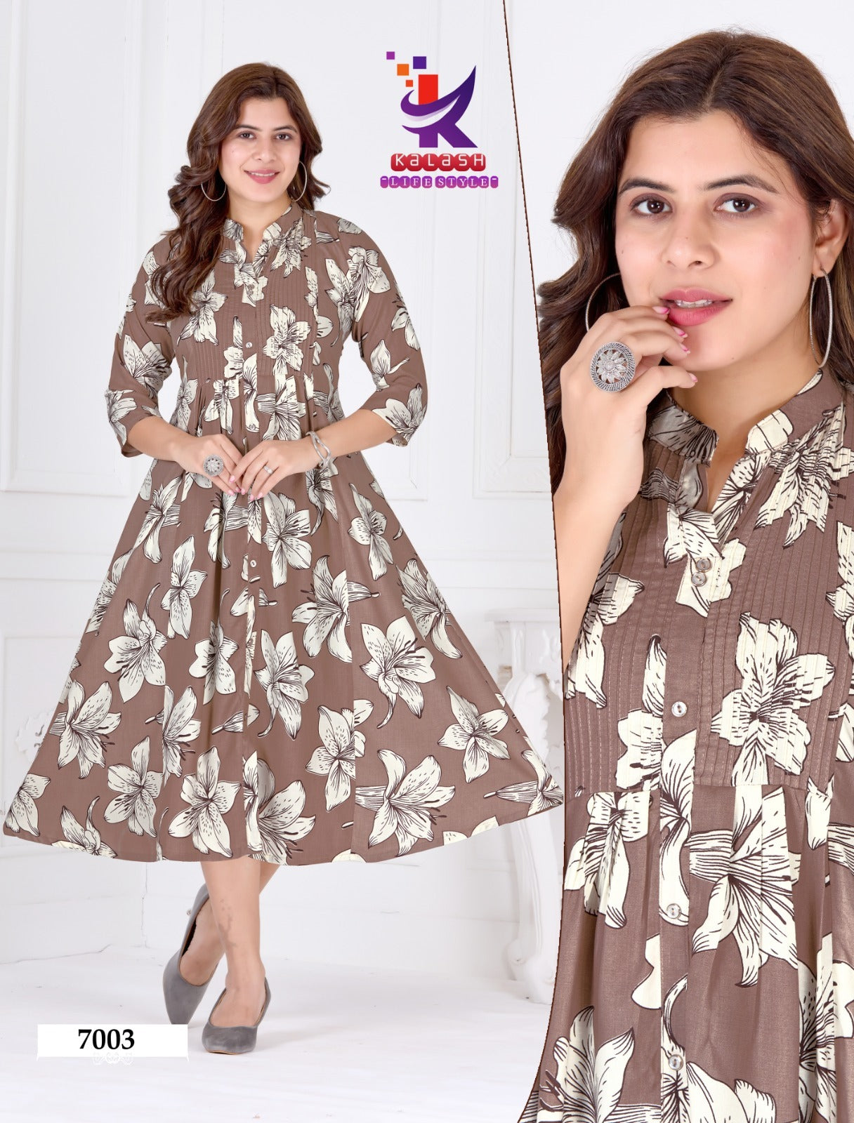 Glow Charm Mlm Kalash Lifestyle Rayon 17Kg Anarkali Kurtis Supplier Ahmedabad
