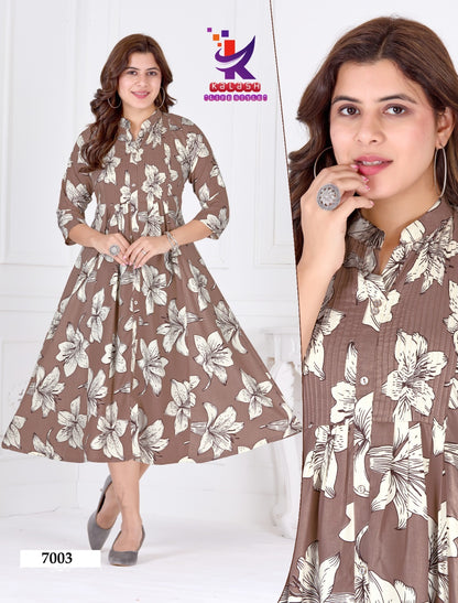 Glow Charm Mlm Kalash Lifestyle Rayon 17Kg Anarkali Kurtis Supplier Ahmedabad