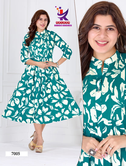 Glow Charm Mlm Kalash Lifestyle Rayon 17Kg Anarkali Kurtis Supplier Ahmedabad
