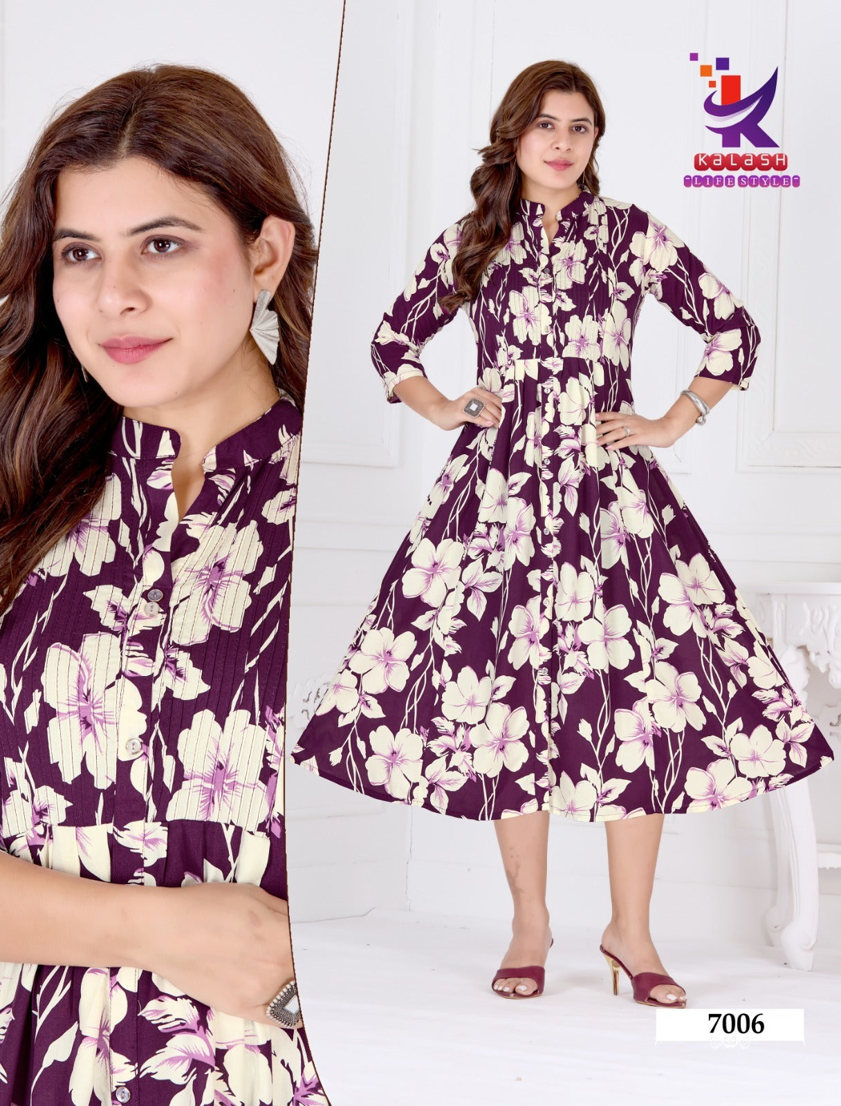 Glow Charm Mlm Kalash Lifestyle Rayon 17Kg Anarkali Kurtis Supplier Ahmedabad