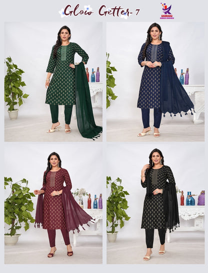 Glow Getter 7 Mlm Kalash Lifestyle Slub Readymade Cotton Pant Suits Exporter