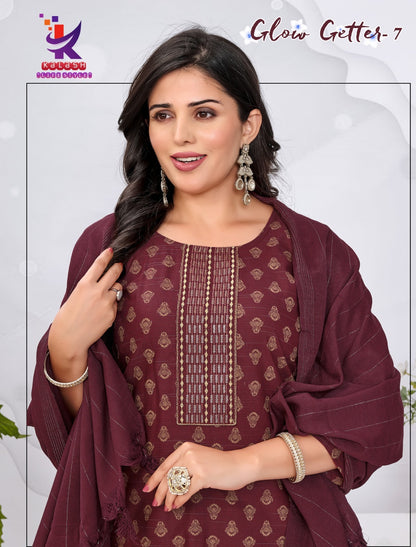 Glow Getter 7 Mlm Kalash Lifestyle Slub Readymade Cotton Pant Suits Exporter