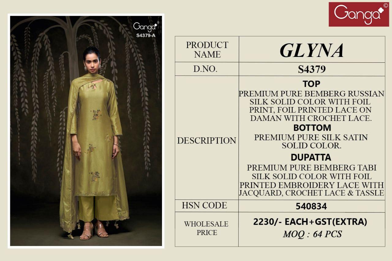 Glyna 4379 Ganga Pure Bemberg Plazzo Style Suits Wholesale Price