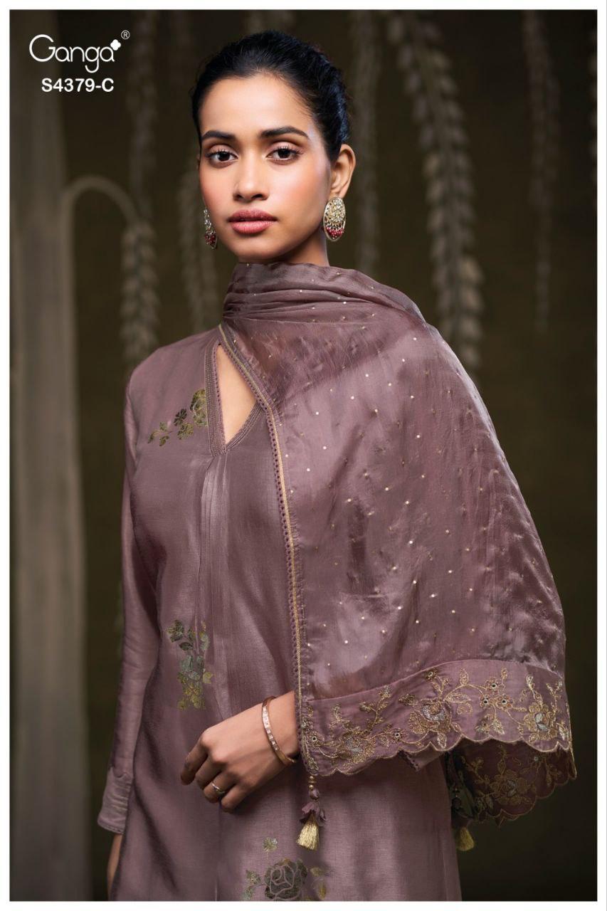 Glyna 4379 Ganga Pure Bemberg Plazzo Style Suits Wholesale Price