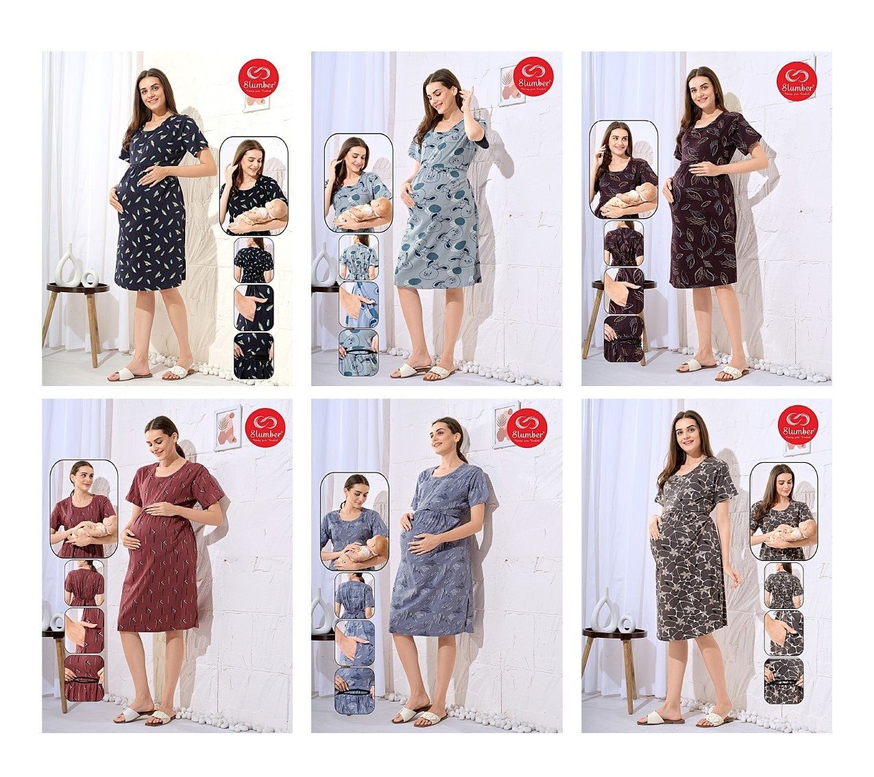 Gm001 Short Slumber Hosiery Sinker Feeding Night Gown Wholesale Rate