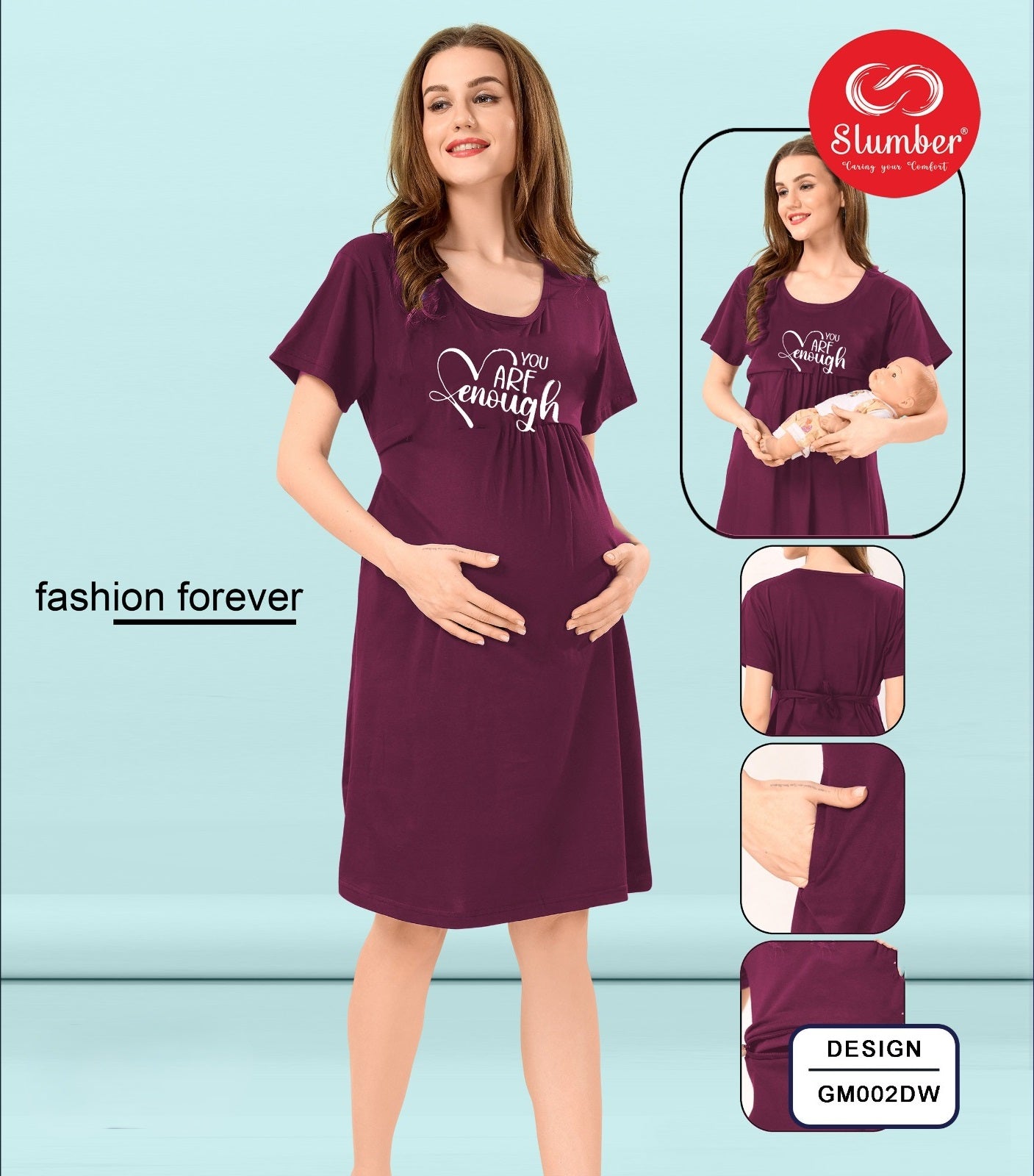 Gm002 New Colours Slumber Cotton Feeding Night Gown Manufacturer Gujarat