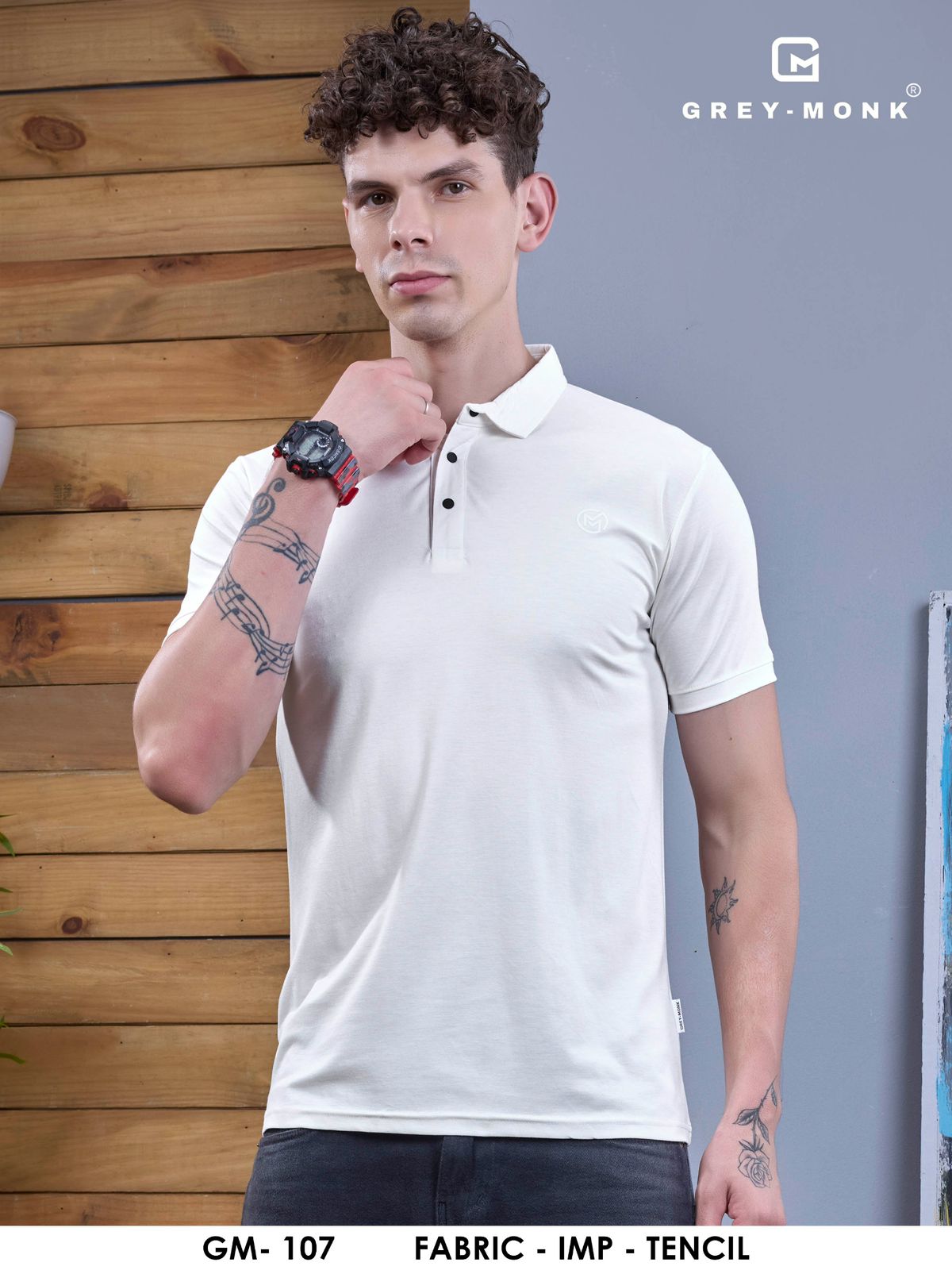 Gm 107 Grey Monk Imported Tencil Mens Tshirts Wholesale Price