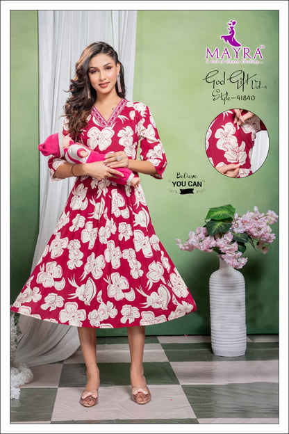God Gift Vol 4 Mayra Reyon Feeding Kurtis Wholesale Price