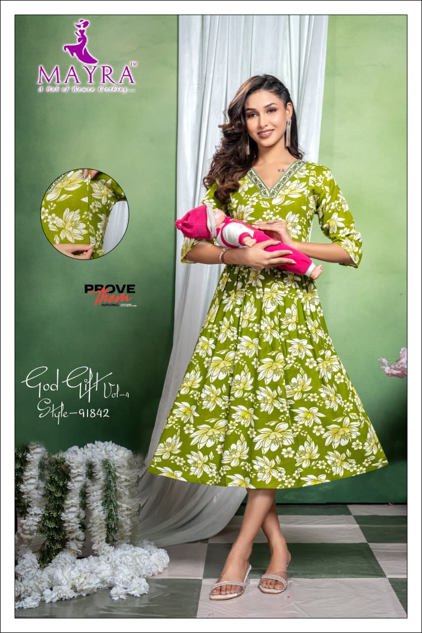 God Gift Vol 4 Mayra Reyon Feeding Kurtis Wholesale Price