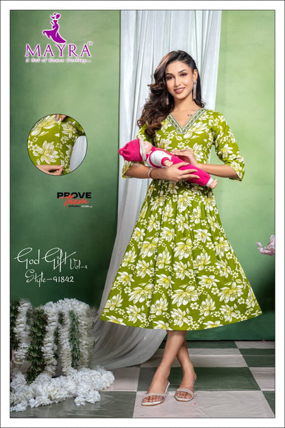 God Gift Vol 4 Mayra Reyon Feeding Kurtis Wholesale Price