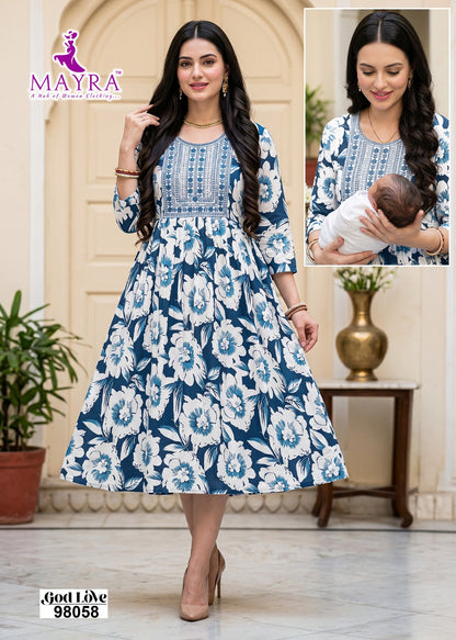 God Love 0807 Mayra Reyon Feeding Kurtis Exporter Gujarat