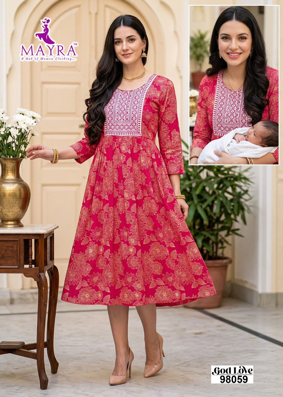 God Love 0807 Mayra Reyon Feeding Kurtis Exporter Gujarat