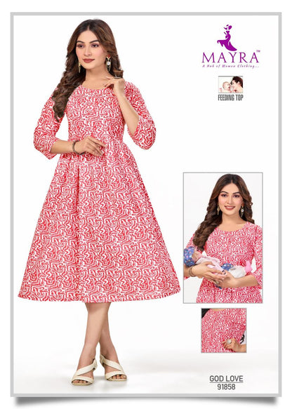 God Love Mayra Cotton Feeding Kurtis Wholesale Price