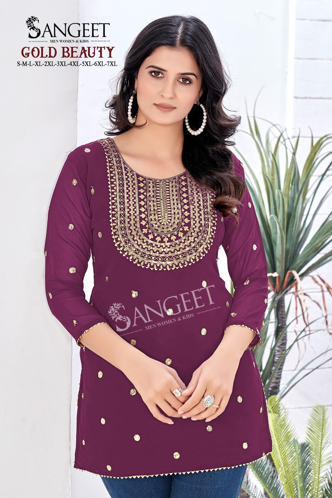Gold Beauty Sangeet Georgette Short Kurtis Manufacturer India