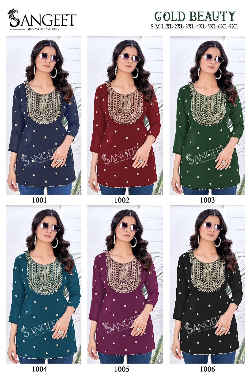 Gold Beauty Sangeet Georgette Short Kurtis Manufacturer India