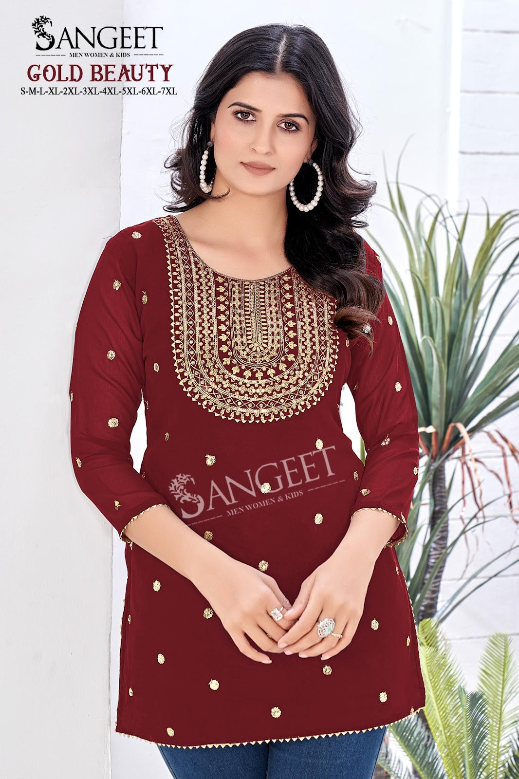 Gold Beauty Sangeet Georgette Short Kurtis Manufacturer India