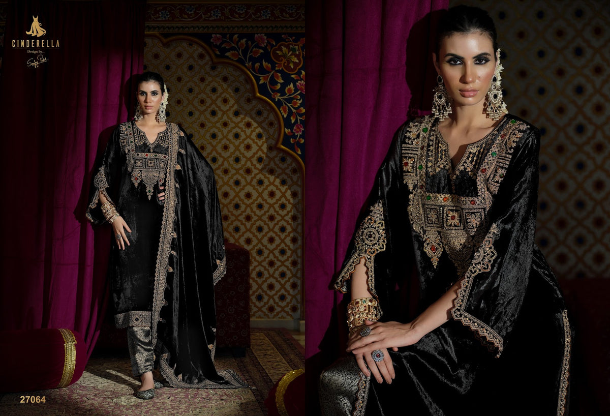 Gold Dust Cinderella Velvet Suits Exporter Gujarat