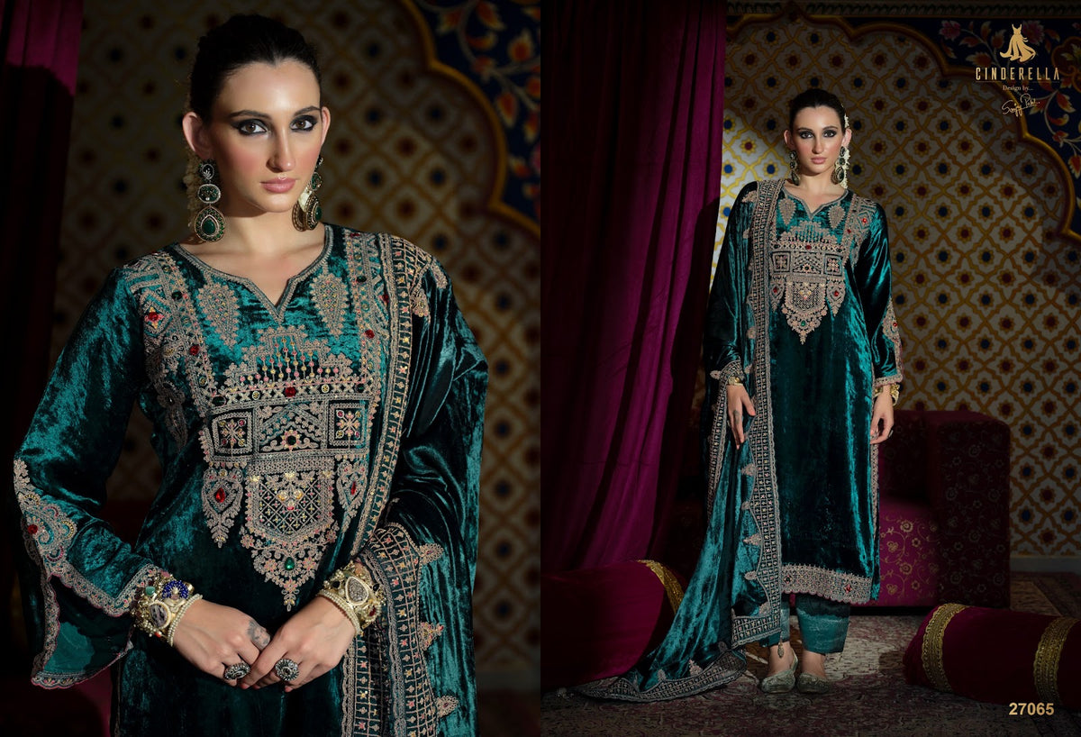 Gold Dust Cinderella Velvet Suits Exporter Gujarat
