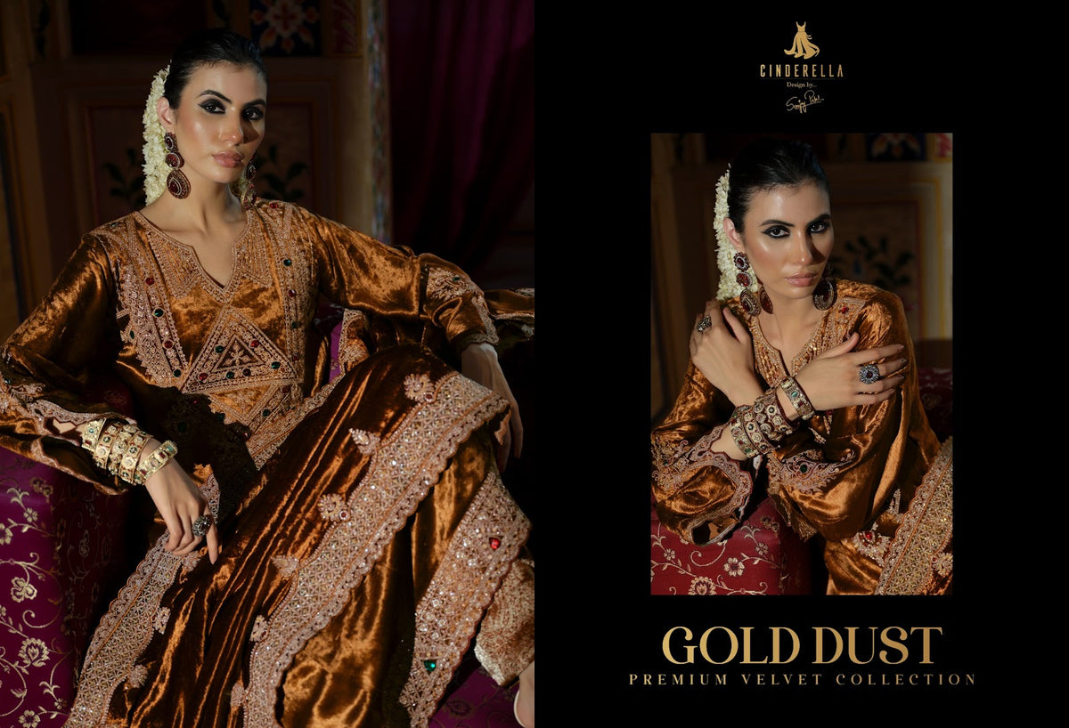 Gold Dust Cinderella Velvet Suits Exporter Gujarat