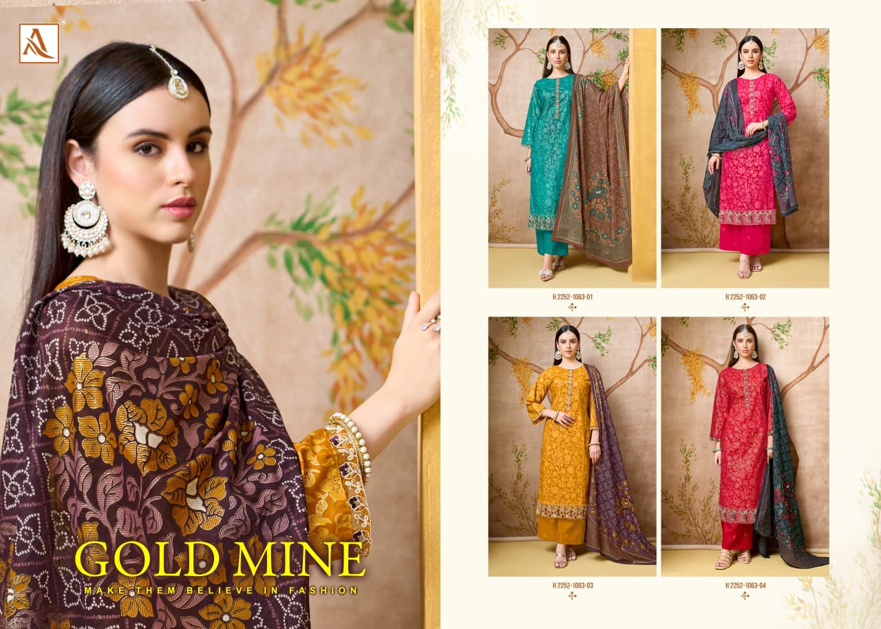 Gold Mine Alok Cambric Cotton Karachi Salwar Suits Exporter