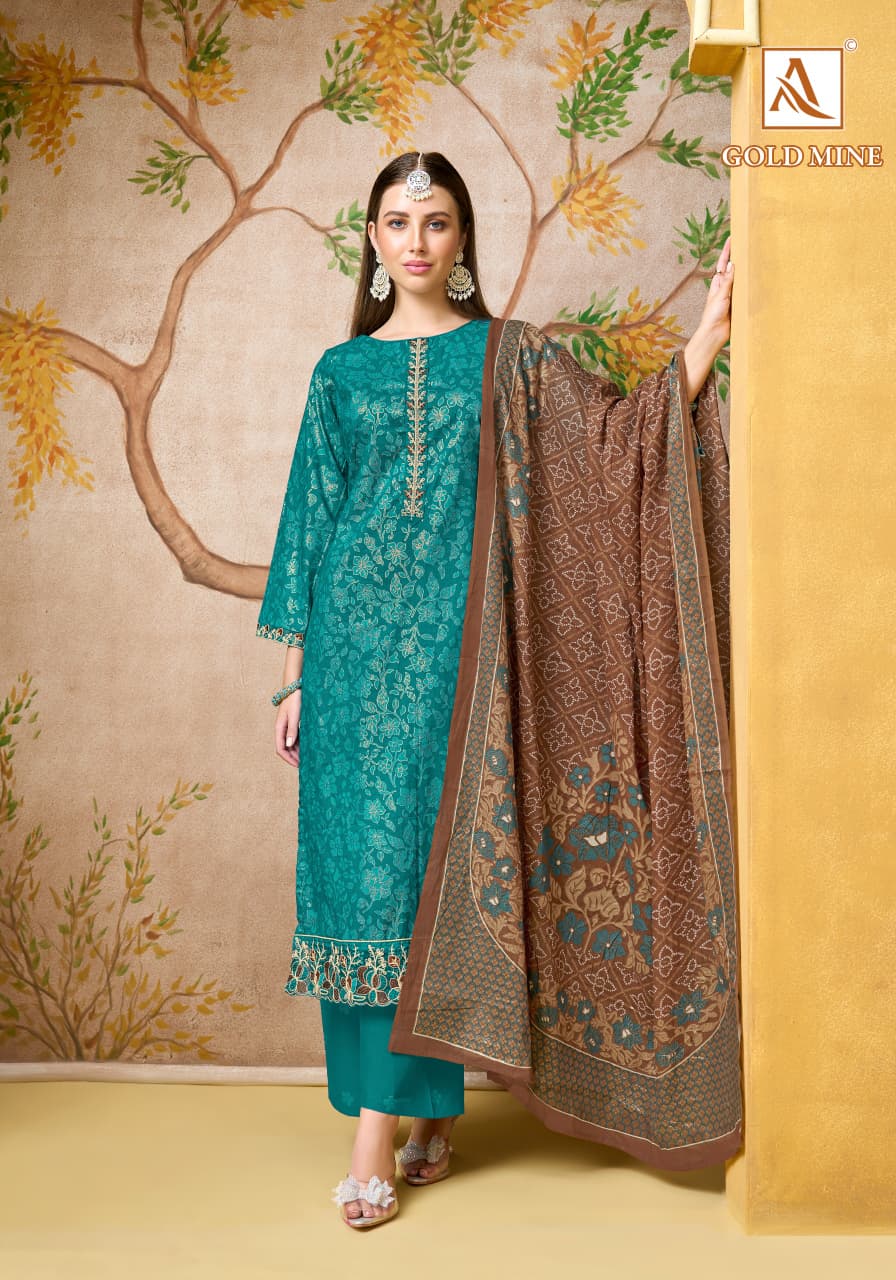 Gold Mine Alok Cambric Cotton Karachi Salwar Suits Exporter