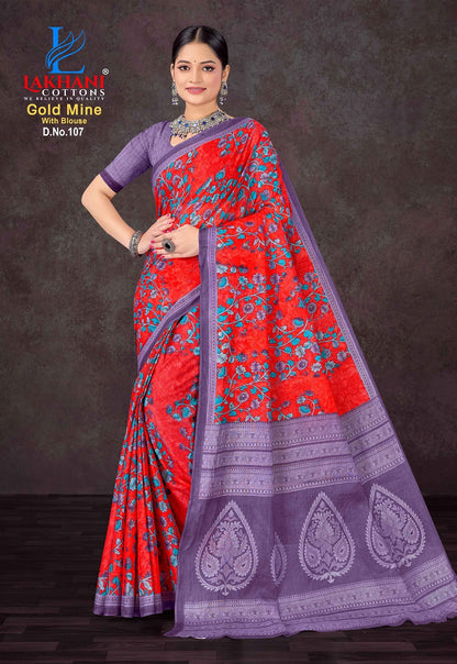 Gold Mine Lakhani Cotton Sarees Supplier Gujarat