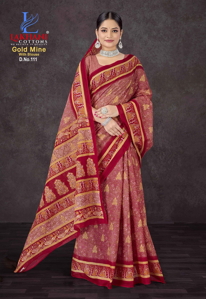 Gold Mine Lakhani Cotton Sarees Supplier Gujarat